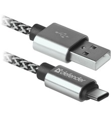 Defender USB кабель USB09-03T PRO USB2.0 Белый, AM-Type-C, 1m, 2.1A (87815)