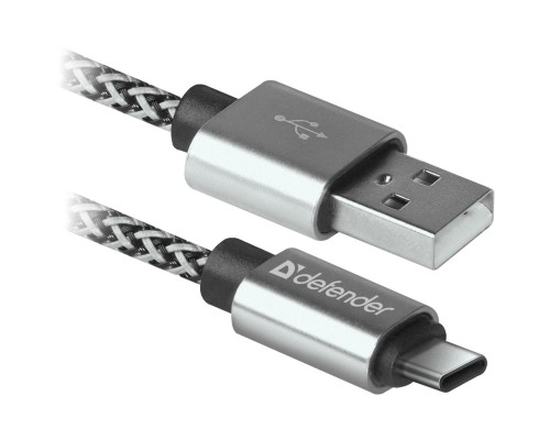 [кабели] Defender USB кабель USB09-03T PRO USB2.0 Белый, AM-Type-C, 1m, 2.1A (87815)