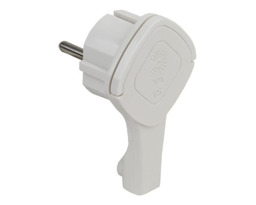 [ЭРА Колодки удлинителей, тройники] ЭРА Б0026331 Вилка ультраплоская V5(U) c/з 16A с кольцом белая