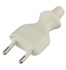 ЭРА Б0019184 Вилка V2 б/з 6A прямой ввод белая