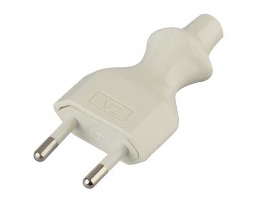 [ЭРА Колодки удлинителей, тройники] ЭРА Б0019184 Вилка V2 б/з 6A прямой ввод белая