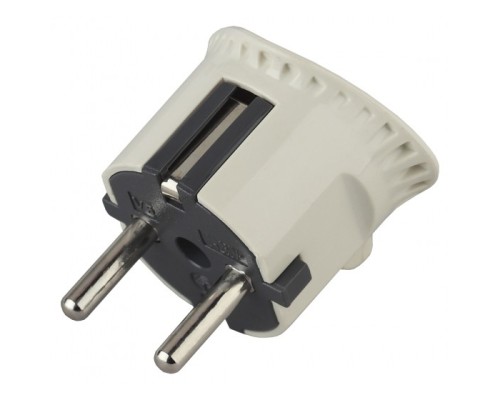 [ЭРА Колодки удлинителей, тройники] ЭРА Б0019192 Вилка плоская V5 c/з 16A прямой ввод белая