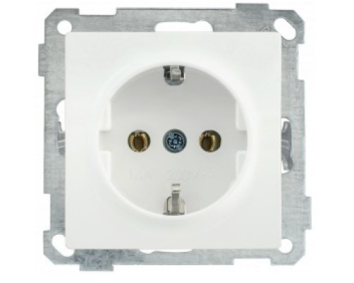 [IEK аксессуары] Iek ERB11-K01-16-1 РС11-1-0-Б Розетка с з/к 16А BOLERO белый