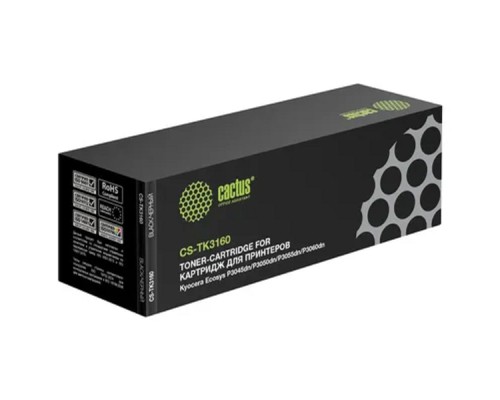 [расходные материалы] CACTUS  CS-TK3160  Картридж для Kyocera ECOSYS P3045dn/3050dn/3055dn/3060dn (12500k), с чипом 