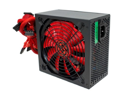 [Блок питания] Ginzzu PC500 14CM(Red) 80+ black,APFC,24+4p,2 PCI-E(6+2), 5*SATA, 4*IDE,оплетка, кабель питания,цветная коробка