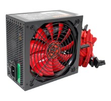 Ginzzu PC600 14CM(Red) 80+ black,APFC,24+4p,2 PCI-E(6+2), 5*SATA, 4*IDE,оплетка, кабель питания,цветная коробка