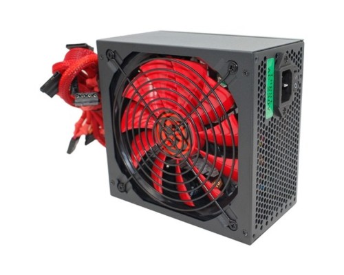 [Блок питания] Ginzzu PC700 14CM(Red) 80+ black,APFC,24+4p,2 PCI-E(6+2), 7*SATA, 4*IDE,оплетка, кабель питания,цветная коробка 