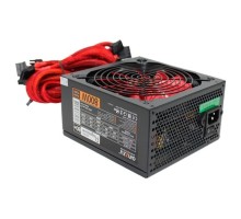 Ginzzu PC800 14CM(Red) 80+ black,APFC,24+4p,4 PCI-E(6+2), 7*SATA, 4*IDE,оплетка, кабель питания,цветная коробка