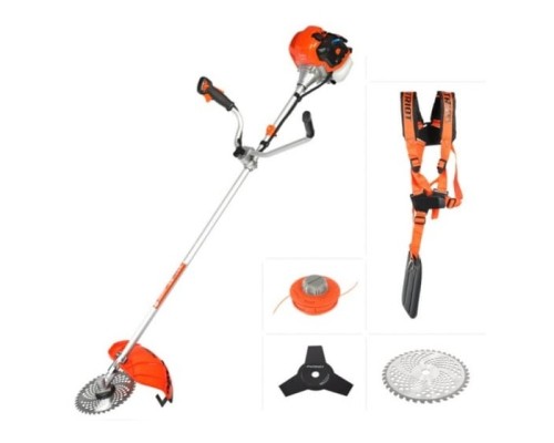 [Триммер] PATRIOT PT 555 XT (1+1) Триммер бензиновый [250106231] { 52сс; 3.0 л.с.; катушка Comfort с быстрой заправкой; 3-х лопастной и 40-зубый диск; жесткий цельный кованый вал }