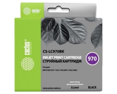 [расходные материалы] CACTUS  LC-970BK  Картридж  для Brother Brother DCP-135C/150C/MFC-235C/260C, (22.6мл), черный