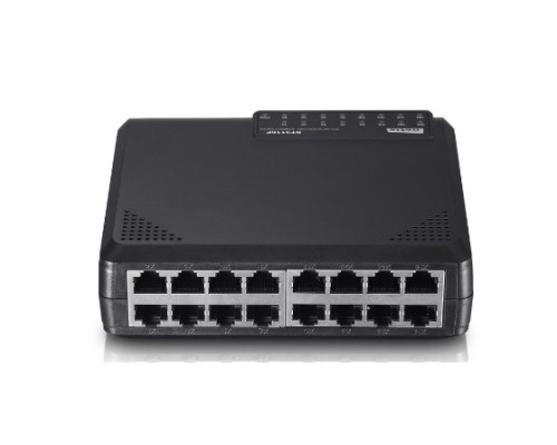 [Сетевое оборудование] Netis ST3116P Коммутатор, неуправляемый 16-портовый 10/100 Мбит/с, 16 порта RJ45 10/100 Мбит/с, настольный, пластиковый корпус