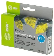 Cactus CZ132A  Картридж № 711  (CS-CZ132)  для HP Designjet T120/520, жёлтый, с чипом
