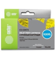 Cactus CD974AE Картридж №920XL для HP DJ 6000/6500/7000/7500, желтый