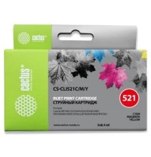 CACTUS CLI-521C/M/Y набор картриджей для Canon Pixma iP3600/iP4600/iP4700/MP540/MP550/MP560/MP620/MP630/MP640/MP980/MP990/MX860/MX870, голубой/пурпурный/желтый