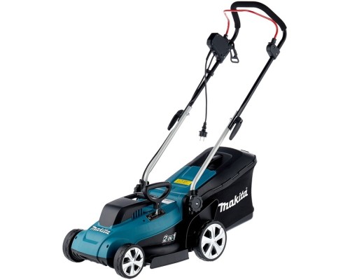 [Газонокосилка] Makita ELM3320 Газонокосилка { 1200Вт,33см,3уровн,2055мм,30л,10.2кг,кор,пластик,2Cut,инд заполнения }