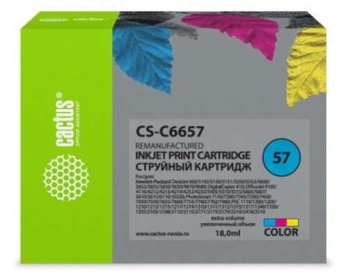 [расходные материалы] Cactus  C6657AE Картридж №57 для HP Deskjet 450/5150/9650/Photosmart 7150/7550/Officejet 6110, многоцветный 