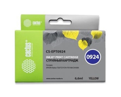 [расходные материалы] Cactus EPT0924 Картридж  для  Stylus C91/CX4300/TX106/TX117, жёлтый