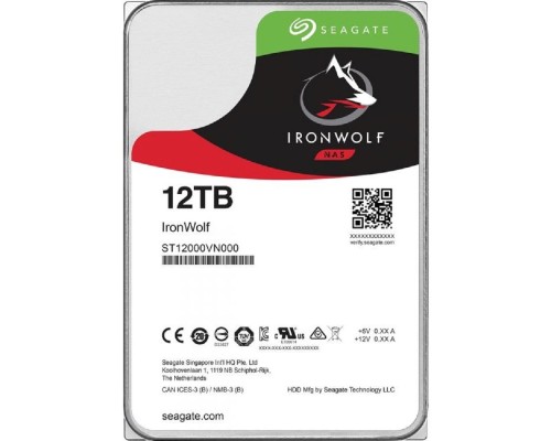 [Жесткий диск] 12TB Seagate Ironwolf (ST12000VN0008 ) {SATA 6.0Gb/s, 7200 rpm, 256mb buffer, 3.5