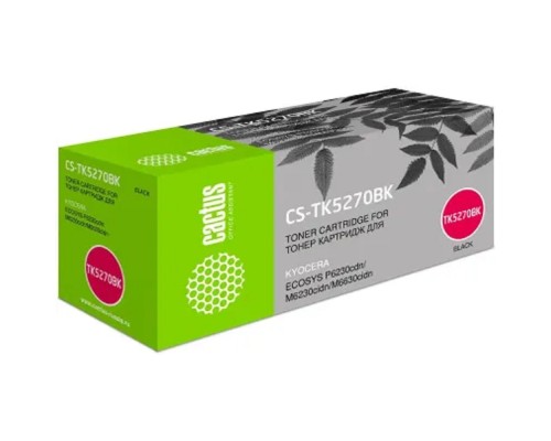 [расходные материалы] Cactus CS-TK5270BK Картридж для Kyocera Ecosys P6230cdn/M6230cidn/M6630cidn, черный (8000стр.)