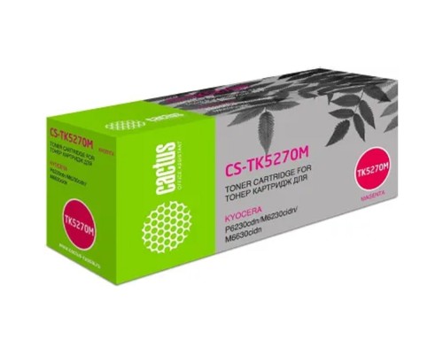 [расходные материалы] Cactus TK-5270M Картридж CS-TK5270M для Kyocera Ecosys P6230cdn/M6230cidn/M6630cidn, пурпурный (6000стр.)