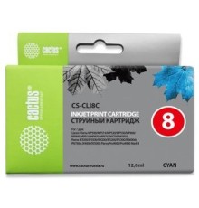Cactus CS-CLI8C Картридж струйный для Canon Pixma MP470/MP500/MP510/MP520/MP530/MP600/MP800/MP810/MP830/MP970/iP3300/iP3500/iP4200/5200/5300/6600D/6700D/MX700/850/iX4000/5000/9000, голубой, 12 мл.
