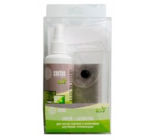 CACTUS CS-S3001E Чистящий набор (салфетки + спрей) для экранов и оптики 1шт 18х18см 100мл