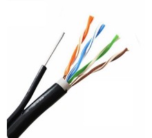 5bites Кабель US5505-305CPE-M витая пара UTP/SOLID/5E/24AWG/COPPER/PE+PVC/BLACK/OUTDOOR/MESSENGER/DRUM/305M