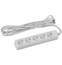 ЭРА Б0028376 Удлинитель электрический U-5e-3m-3x1 с заземлением 5 розеток 3м ПВС 3x1 мм2 16А 