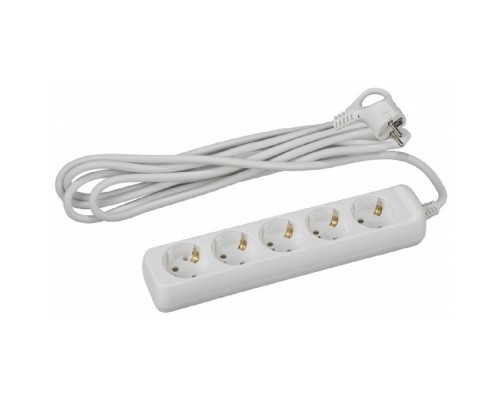 [ЭРА Удлинители бытовые, Сетевые фильтры] ЭРА Б0028376 Удлинитель электрический U-5e-3m-3x1 с заземлением 5 розеток 3м ПВС 3x1 мм2 16А 