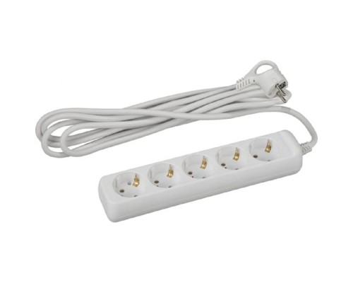 [ЭРА Удлинители бытовые, Сетевые фильтры] ЭРА Б0028377 Удлинитель электрический U-5e-5m-3x1 с заземлением 5 розеток 5м ПВС 3x1 мм2 16А 