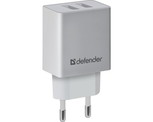[Аксессуар] Defender Сетевой адаптер 2xUSB, 2.1А , белый (UPA-22) (83580)