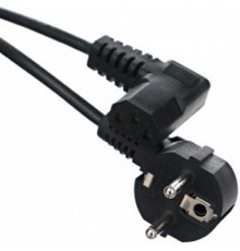 Telecom Кабель компьютер - розетка  угловой  220V <3м> (Европейский стандарт)  <TP021DA-3.0-BK> [6926123464021]