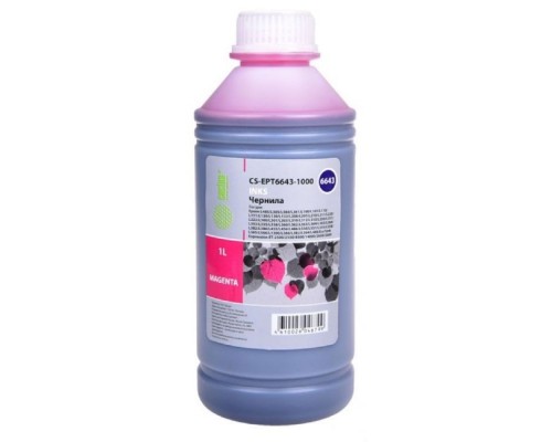 [Расходные материалы] Cactus CS-EPT6643-1000 Чернила для Epson L100/L110/L120/L132/L200/L210/L222/L300/L312/L350/L355/L362/L366/L456/L550/L555/L566/L1300, пурпурный, 1000мл  