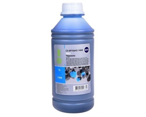[Расходные материалы] Cactus CS-EPT6642-1000 Чернила для Epson L100/L110/L120/L132/L200/L210/L222/L300/L312/L350/L355/L362/L366/L456/L550/L555/L566/L1300, голубой, 1000мл  