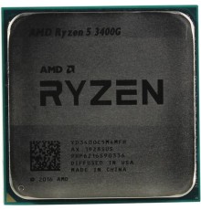 CPU AMD Ryzen 5 3400G OEM (YD3400C5M4MFH) {3.7GHz up to 4.2GHz/4x512Kb+4Mb, 4C/8T, Picasso, 12nm, 65W, Radeon Vega 11 1400MHz, unlocked, AM4}