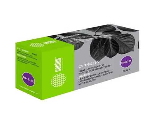 [расходные материалы] CACTUS TN-423BK Картридж для Brother DCP L8410CDW/HL L8260CDW/MFC L8690CDW, чёрный,  (6500стр.)