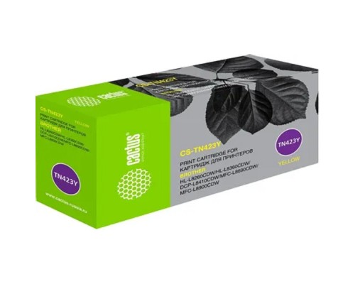 [расходные материалы] CACTUS TN-423Y Картридж для Brother DCP L8410CDW/HL L8260CDW/MFC L8690CDW, жёлтый,  (4000стр.)