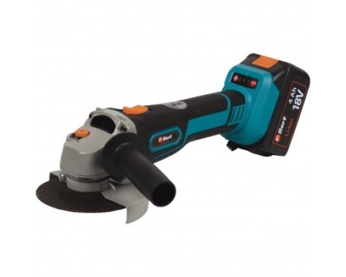 [Шлифовальные машины] Bort Машина шлифовальная угловая аккумуляторная BWS-18Li-125 {18 В; Li-Ion ; 3 Ач; 9000 об/мин; 22,5 мм; 1,7 кг; 4 Ач; батарей 2 шт; аксессуаров 5 шт; гарантия 2 г} [93722340]
