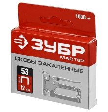 ЗУБР 12 мм скобы для степлера тонкие тип 53, 1000 шт [31625-12]