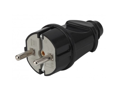 [ЭРА Колодки удлинителей, тройники] ЭРА Б0039674 Вилка Vx2-B с/з прямая 16A черная