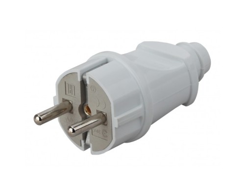 [ЭРА Колодки удлинителей, тройники] ЭРА Б0039673 Вилка Vx2-W с/з прямая 16A белая