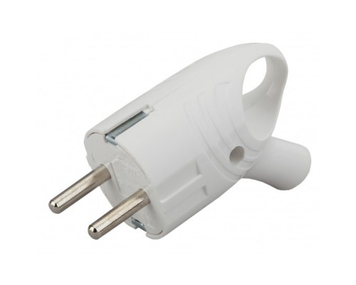 [ЭРА Колодки удлинителей, тройники] ЭРА Б0039676 Вилка Vx4-W с/з угловая с кольцом 16A белая