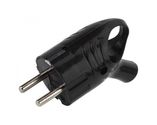 [ЭРА Колодки удлинителей, тройники] ЭРА Б0039677 Вилка Vx4-B с/з угловая с кольцом 16A черная