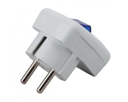 [ЭРА Колодки удлинителей, тройники] ЭРА Б0039675 Вилка Vx5-W с/з с выключателем 16A белая