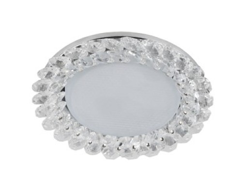 [точечные светильники] Эра Б0020573 DK84 CH/WH Светильник ЭРА под лампу Gx53, 220V,13W, хром/прозрачный 