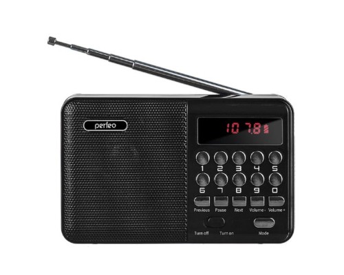 [Радиоприемник] Perfeo радиоприемник цифровой PALM FM+ 87.5-108МГц/ MP3/ питание USB или 18650/ черный (i90-BL) [PF_A4870]