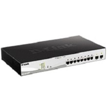 D-Link DGS-1210-10MP/FL1A Управляемый L2 коммутатор с 8 портами 10/100/1000Base-T и 2 портами 1000Base-X SFP (8 портов PoE 802.3af/at, PoE-бюджет 130 Вт)