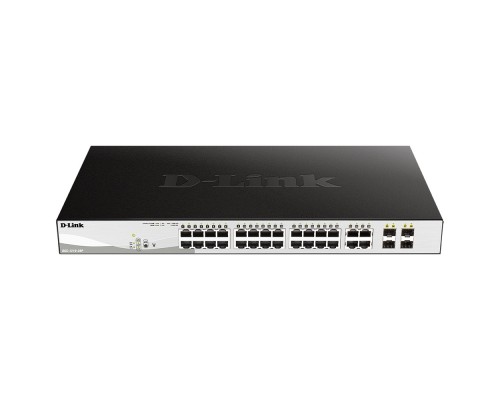 [Сетевое оборудование] D-Link DGS-1210-28P/FL1A Управляемый L2 коммутатор с 24 портами 10/100/1000Base-T и 4 комбо-портами 100/1000Base-T/SFP (24 порта PoE 802.3af/at, РоЕ-бюджет 193 Вт)