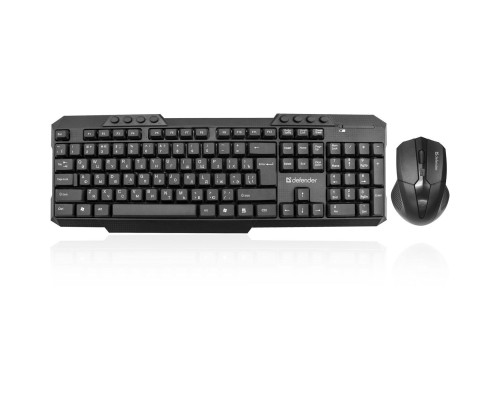 [Клавиатура] Defender Клавиатура + мышь Jakarta C-805 RU Беспроводной набор, черный, полноразмерный [45805/45804]
