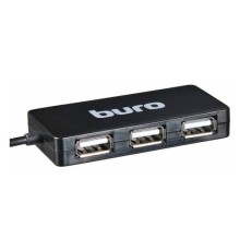 Buro BU-HUB4-U2.0-Slim Разветвитель USB 2.0 4порт. черный (389734)
